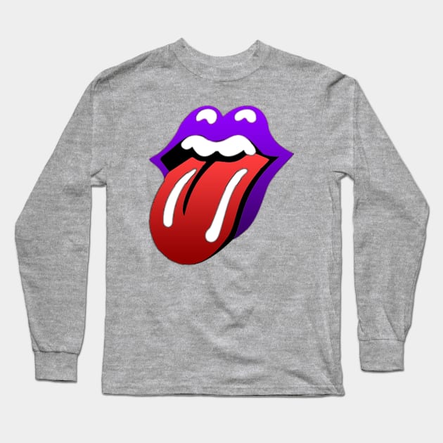 Purple Lips Long Sleeve T-Shirt by CameronKlink